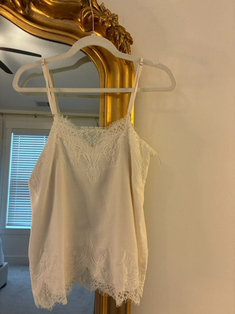 Böhme White Lace Trim Camisole Tank Top Size M